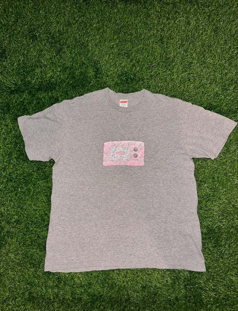 Supreme TV Tee Heather Grey Size M SS18 Graphic Print